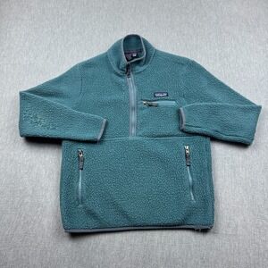 Patagonia Sweater Women XS Blue 1/2 Zip Retro Pile Fleece Marsupial Pullover‎